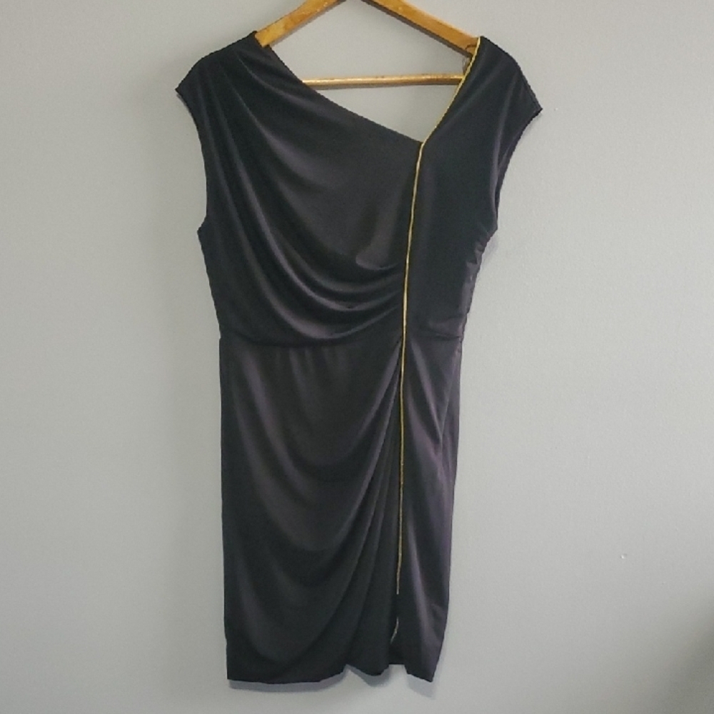 Allen B. By Allen Schwartz Dress Womens Size MEDIUM Asymmetrical Draped Cocktail